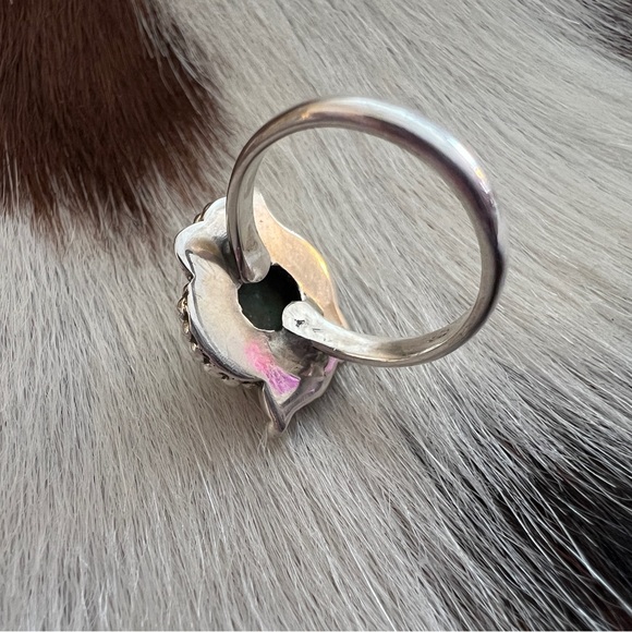 ❤️ Kingman Turquoise 925 Decorative Southwestern Size 6 Ring 4.1 Gm - Picture 9 of 15